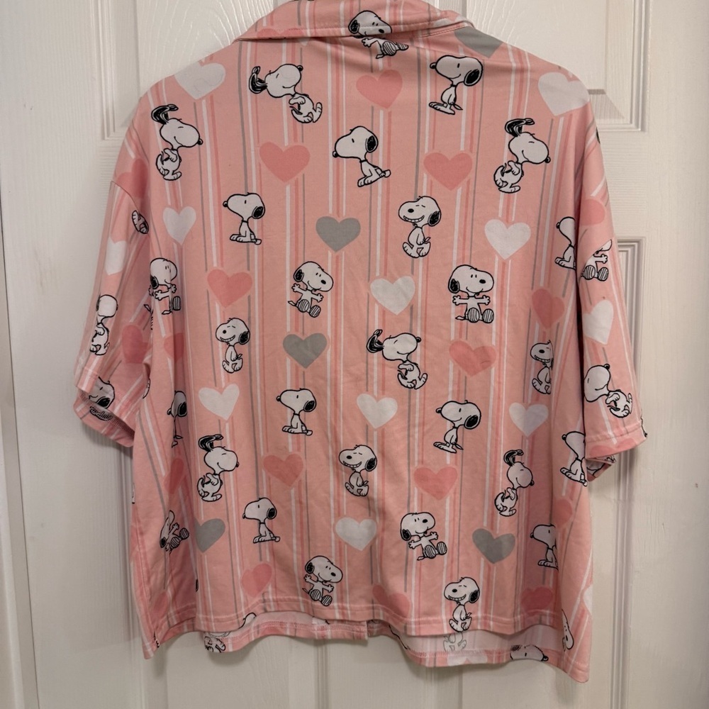 Like New Munki Munki x Peanuts Snoopy Valentine’s Day Hearts 2-piece Pajama Set - Picture 2 of 8